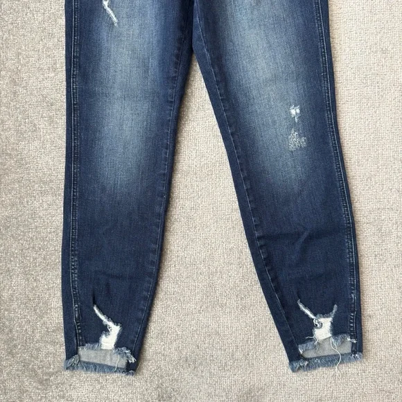 KanCan Jeans Womens 9/28 Distressed High Rise Button Fly Raw Hem Ankle Denim - Picture 3 of 11